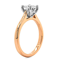 18K Rose Gold and Platinum Round Diamond Solitaire Engagement Ring