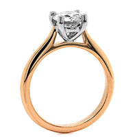 18K Rose Gold and Platinum Round Diamond Solitaire Engagement Ring