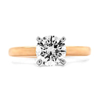 18K Rose Gold Round Diamond Solitaire Engagement Ring