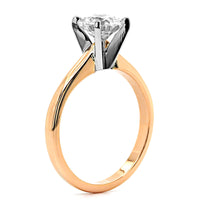 18K Rose Gold Round Diamond Solitaire Engagement Ring
