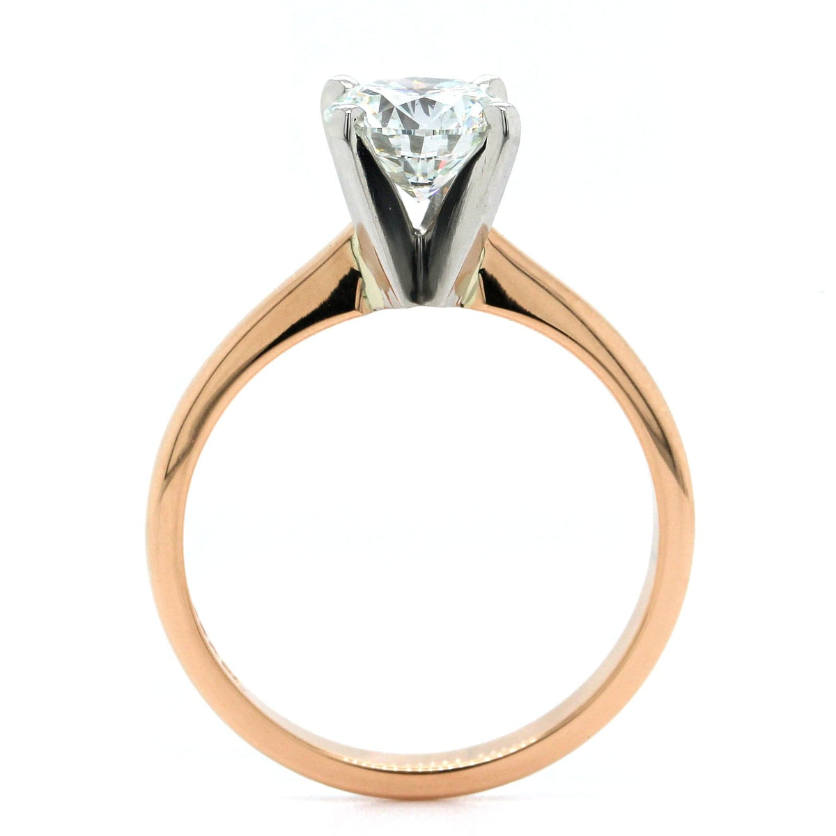 18K Rose Gold Round Diamond Solitaire Engagement Ring