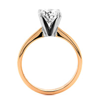 18K Rose Gold Round Diamond Solitaire Engagement Ring