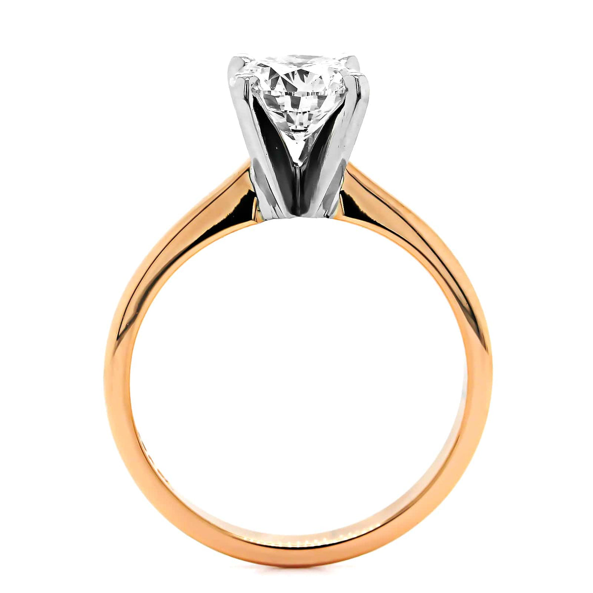 18K Rose Gold Round Diamond Solitaire Engagement Ring – Long's Jewelers