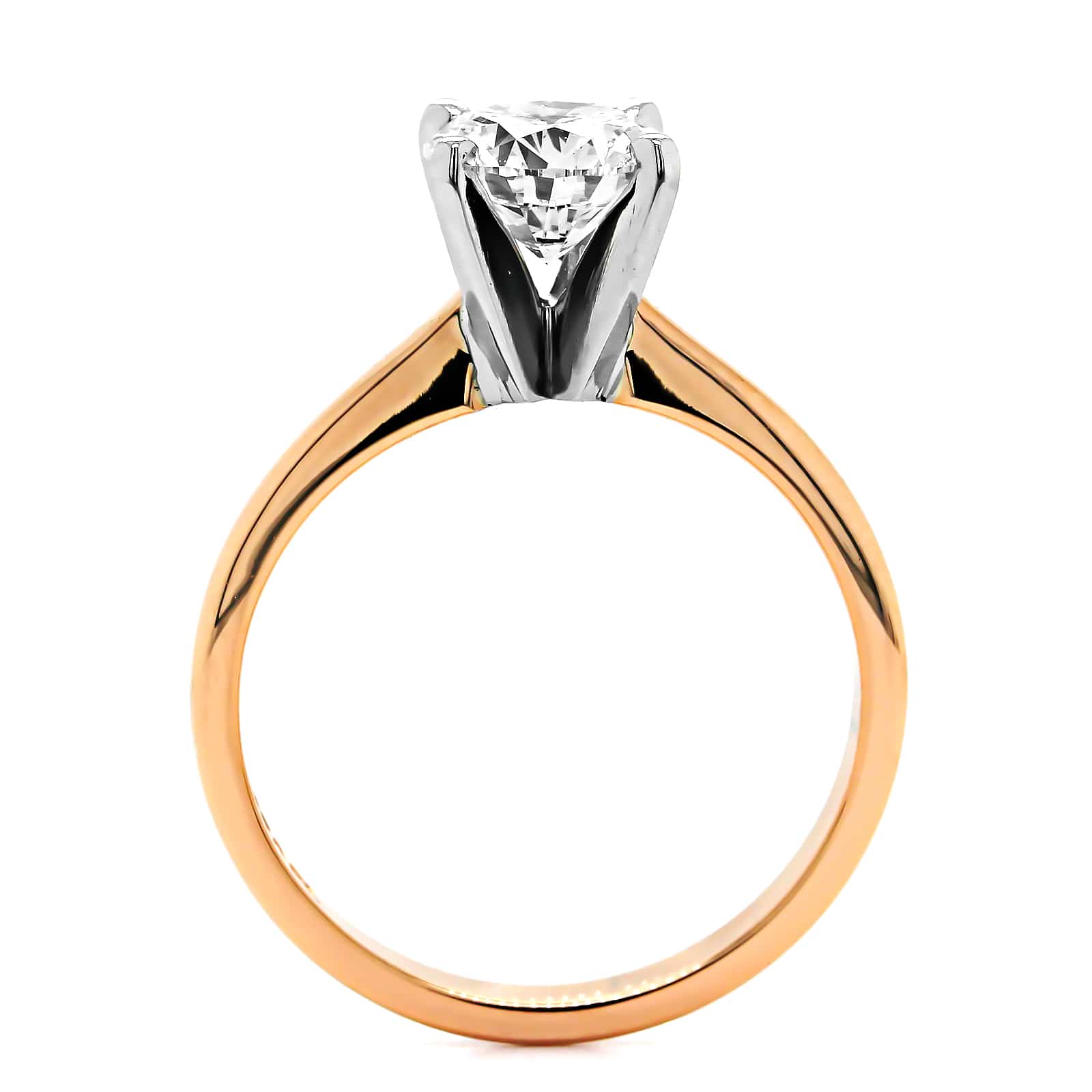 18K Rose Gold Round Diamond Solitaire Engagement Ring – Long's Jewelers