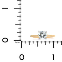 18K Yellow Gold and Platinum Diamond Solitaire Engagement Ring