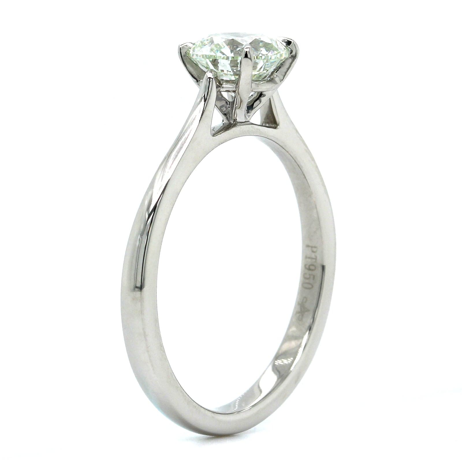 Platinum Round Diamond Solitaire Engagement Ring