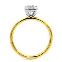 18K Yellow Gold with Platinum Cushion Diamond Engagement Ring