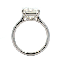 Platinum 4 Prong Cathedral Mounted Radiant Cut Diamond Engagement Ring