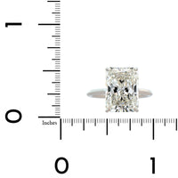 Platinum 4 Prong Cathedral Mounted Radiant Cut Diamond Engagement Ring