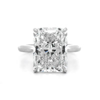 Platinum Radiant Cut Diamond Cathedral Engagement Ring