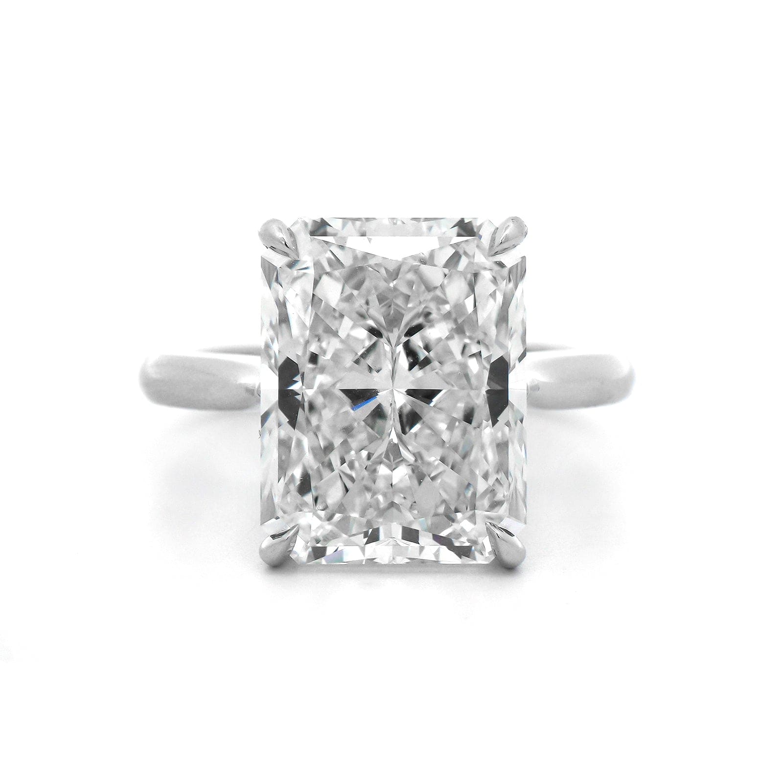 Platinum Radiant Cut Diamond Cathedral Engagement Ring