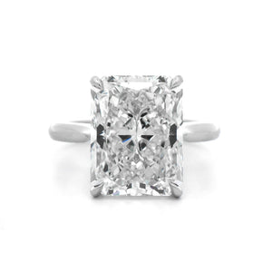 Platinum Radiant Cut Diamond Cathedral Engagement Ring