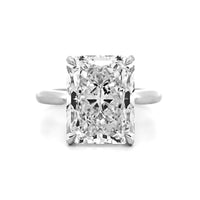 Platinum Radiant Cut Diamond Cathedral Engagement Ring