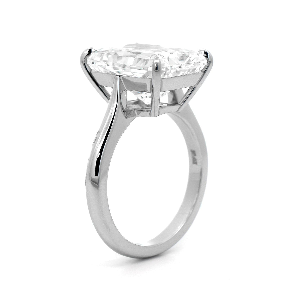 Platinum Radiant Cut Diamond Cathedral Engagement Ring