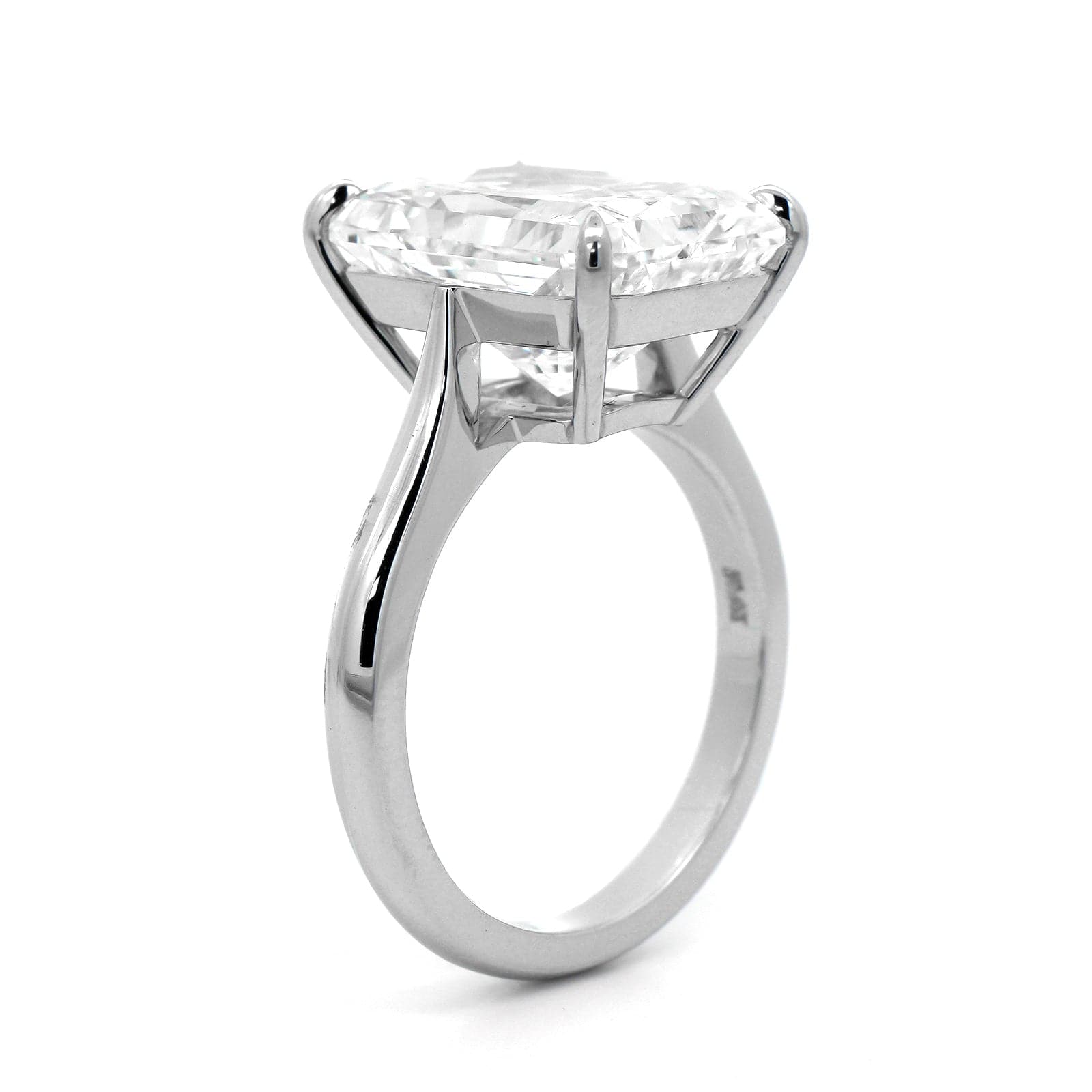 Platinum Radiant Cut Diamond Cathedral Engagement Ring