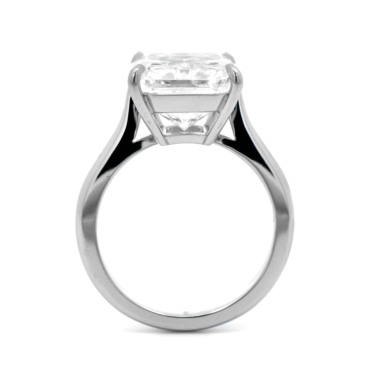 Platinum Radiant Cut Diamond Cathedral Engagement Ring