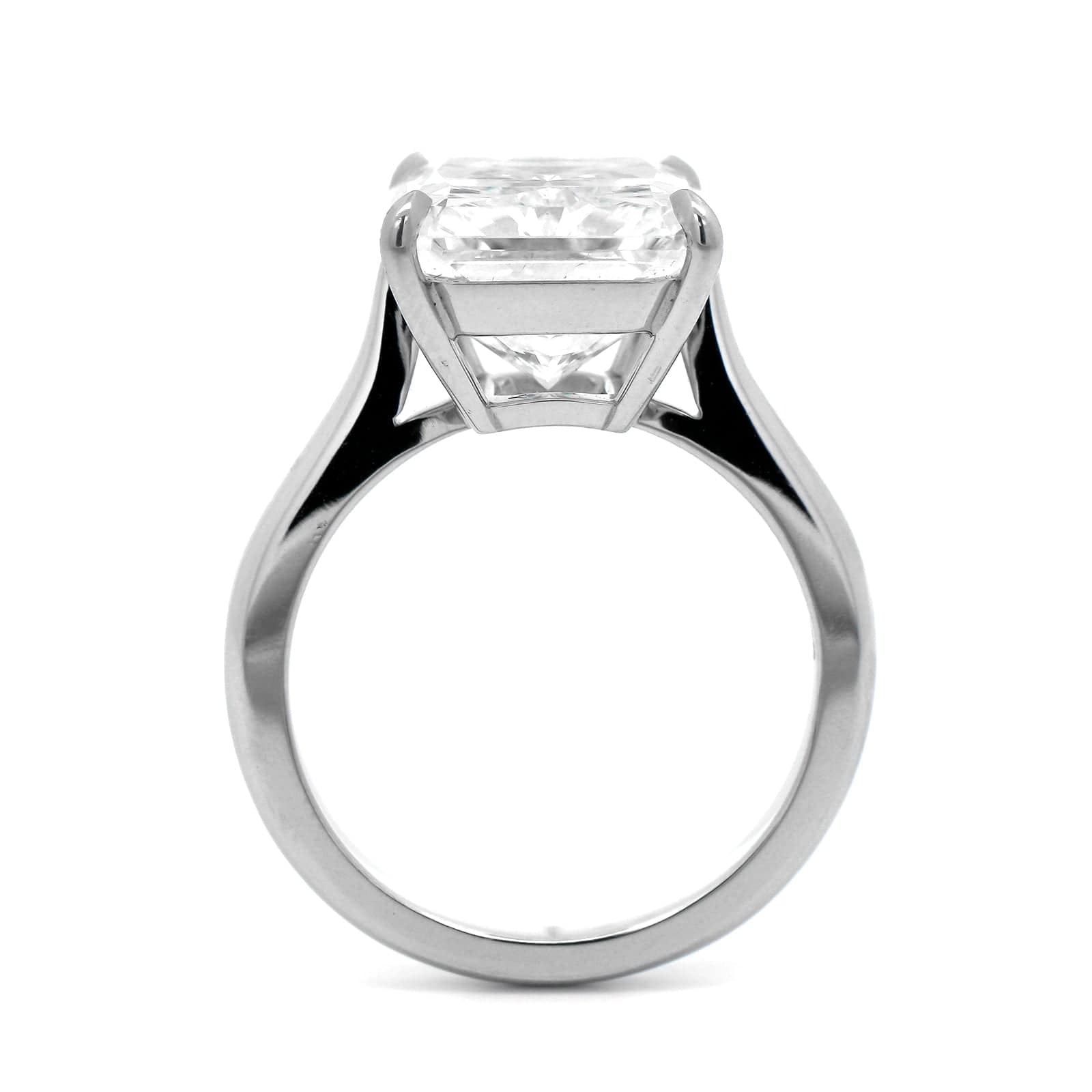 Platinum Radiant Cut Diamond Cathedral Engagement Ring