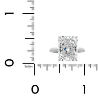 Platinum Radiant Cut Diamond Cathedral Engagement Ring