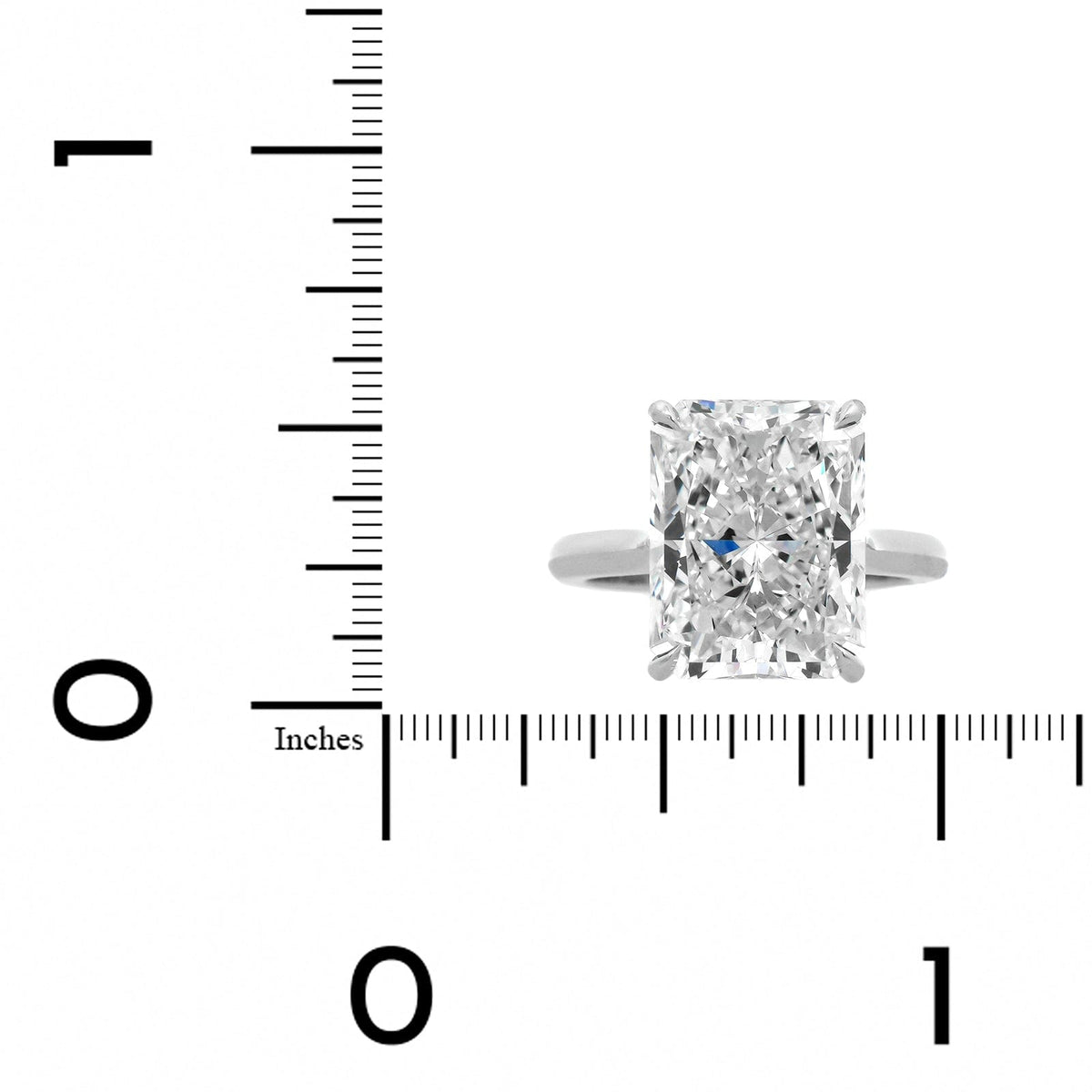 Platinum Radiant Cut Diamond Cathedral Engagement Ring