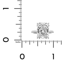 Platinum Radiant Cut Diamond Cathedral Engagement Ring