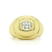 18K Yellow Gold Scalloped Diamond Ring