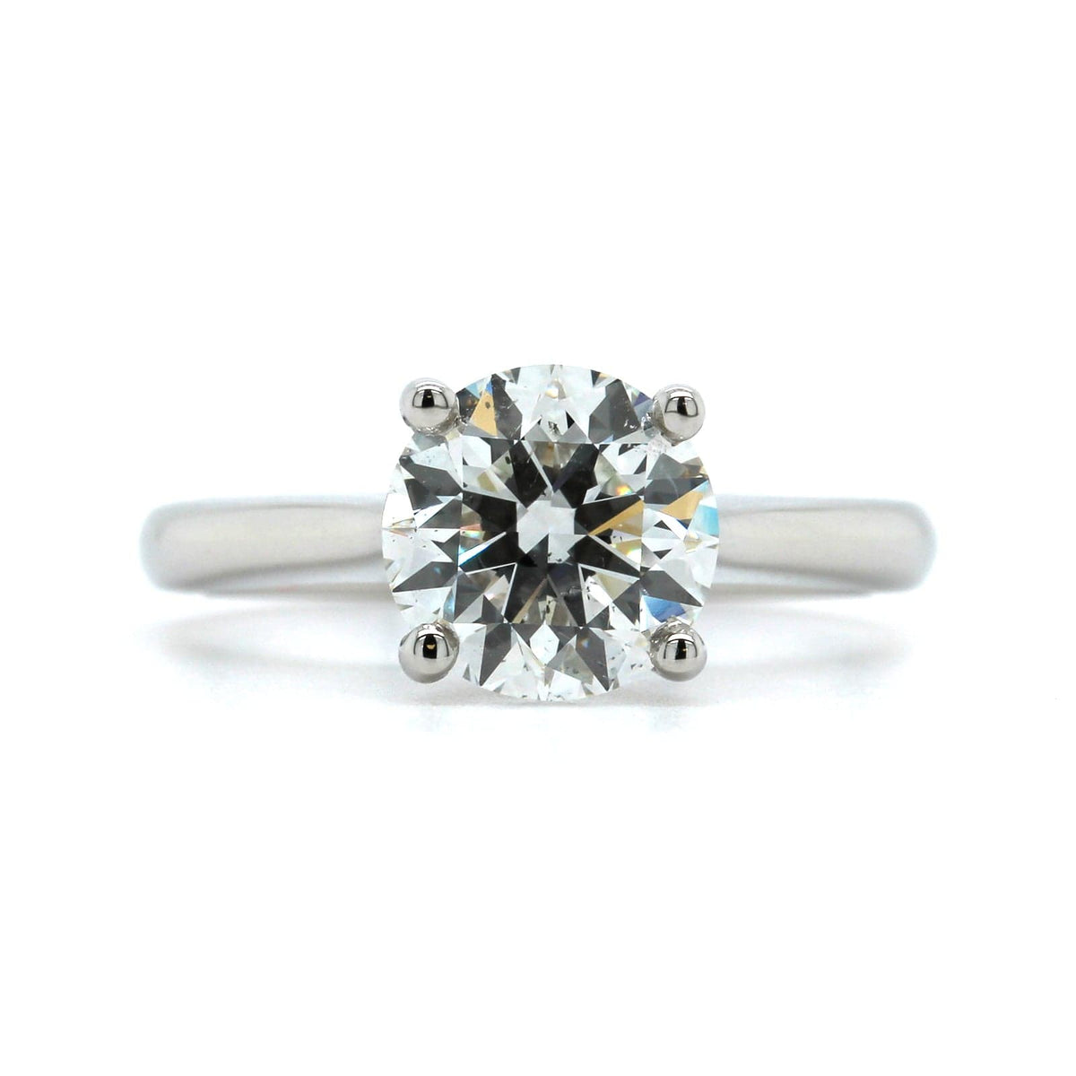Platinum Round Diamond Solitaire Engagement Ring