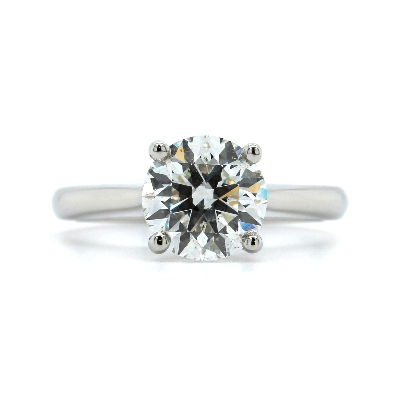 Platinum Round Diamond Solitaire Engagement Ring