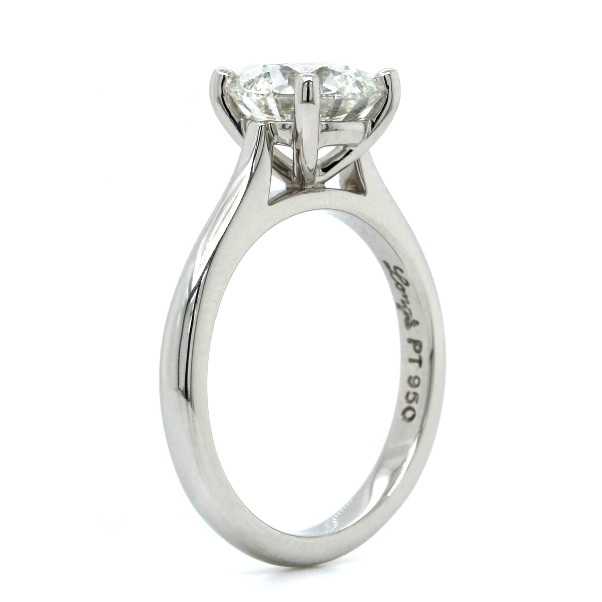 Platinum Round Diamond Solitaire Engagement Ring