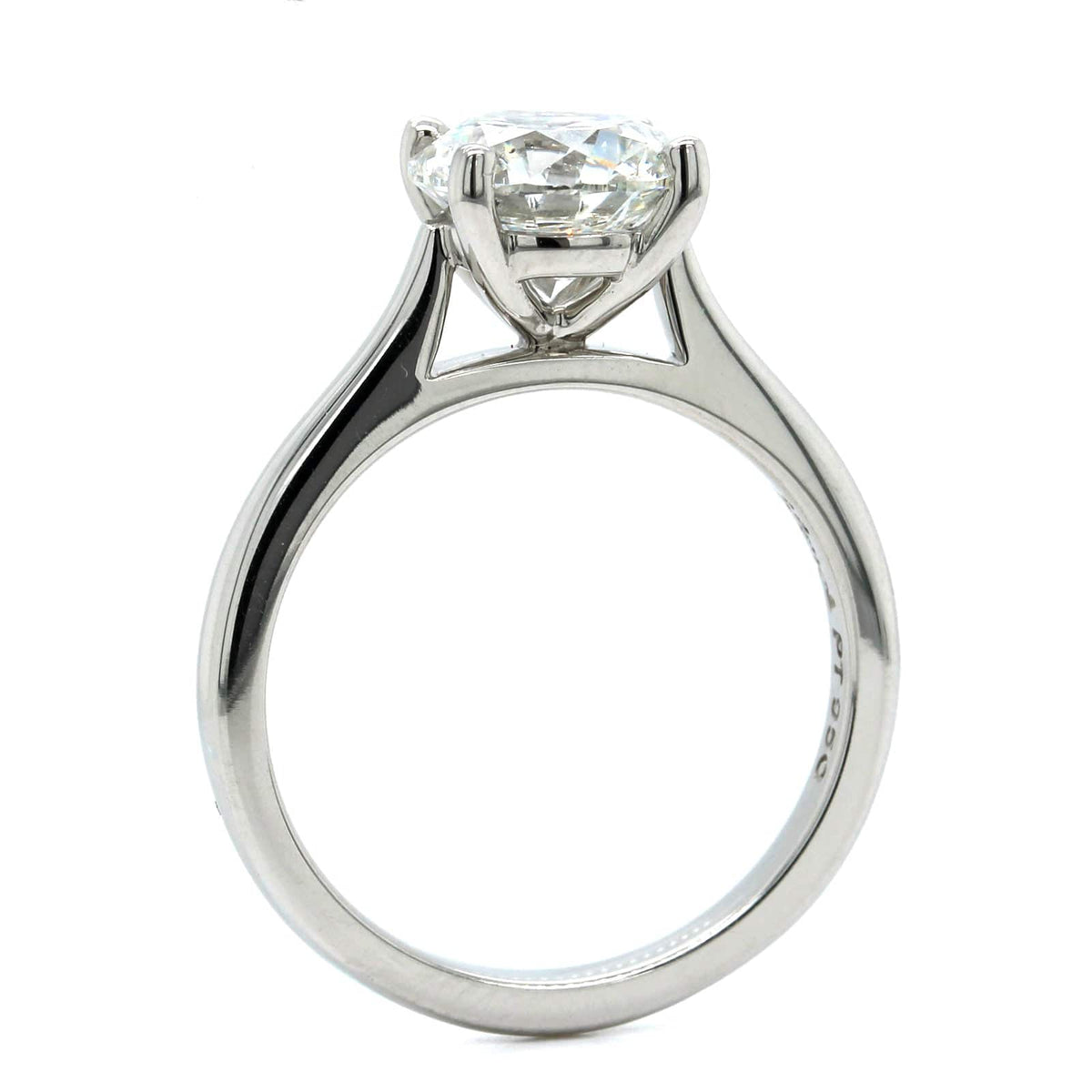 Platinum Round Diamond Solitaire Engagement Ring