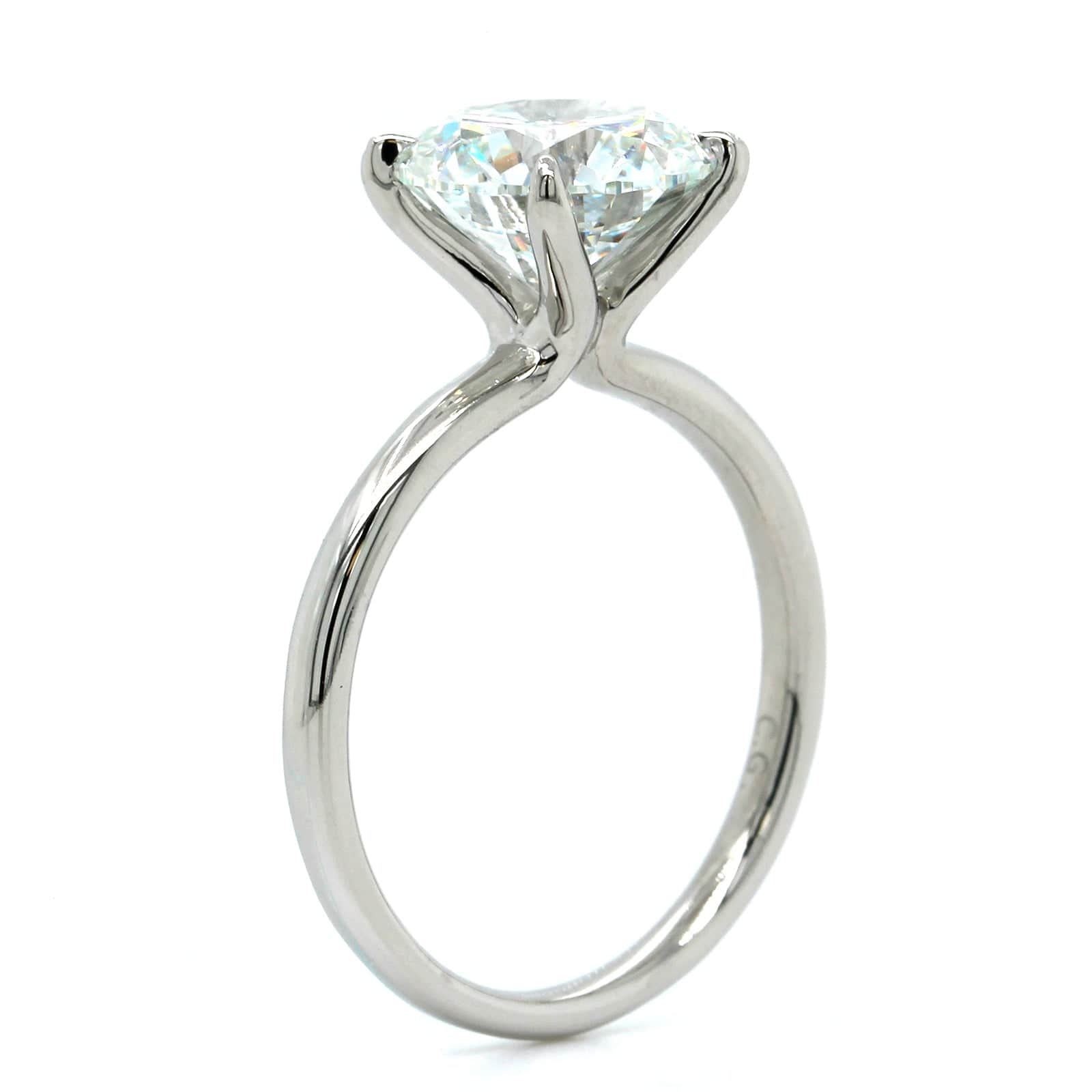 Platinum Round Diamond Solitaire Engagement Ring