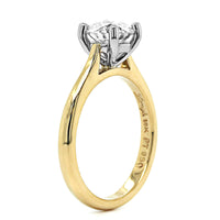 18K Yellow Gold and Platinum Diamond Solitaire Engagement Ring
