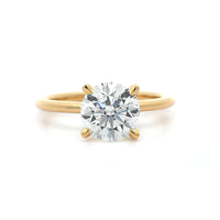 18K Yellow Gold Round Diamond Solitaire Engagement Ring