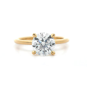 18K Yellow Gold Round Diamond Solitaire Engagement Ring