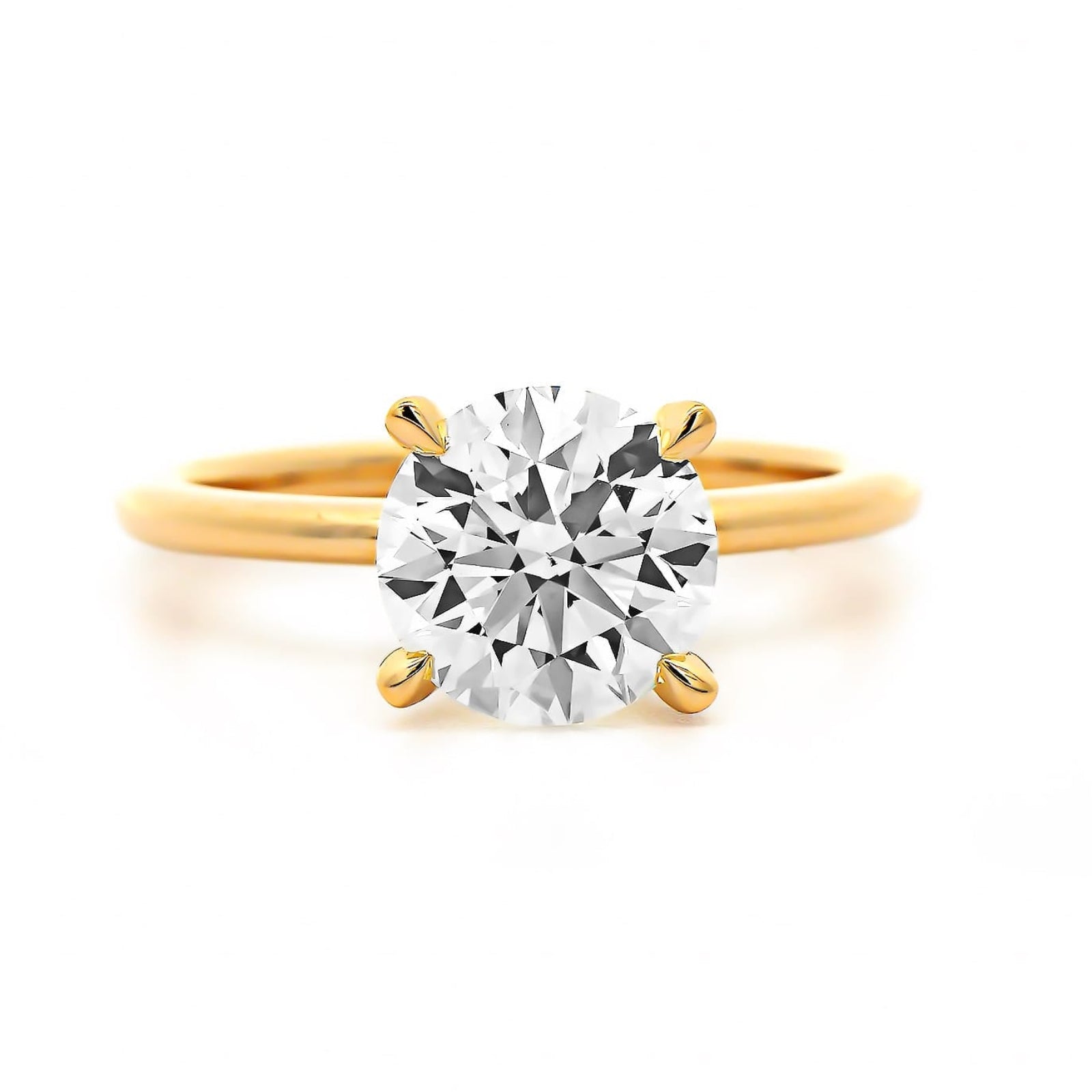 18K Yellow Gold Round Diamond Solitaire Engagement Ring – Long's Jewelers