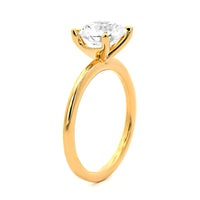 18K Yellow Gold Round Diamond Solitaire Engagement Ring