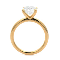 18K Yellow Gold Round Diamond Solitaire Engagement Ring