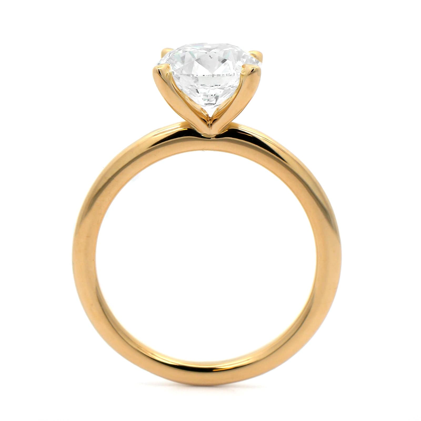 18K Yellow Gold Round Diamond Solitaire Engagement Ring