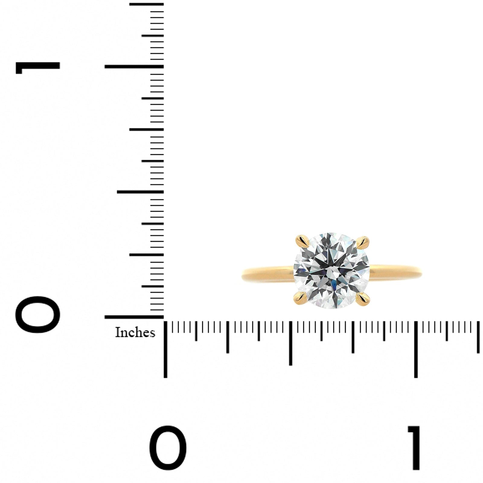 18K Yellow Gold Round Diamond Solitaire Engagement Ring