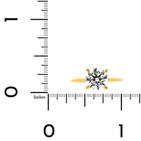 18K Yellow Gold Round Diamond Solitaire Engagement Ring