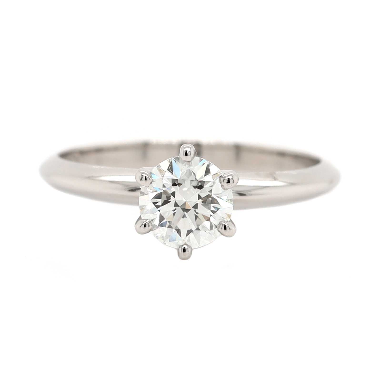 Platinum Round Diamond Solitaire Engagement Ring