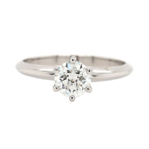 Platinum Round Diamond Solitaire Engagement Ring