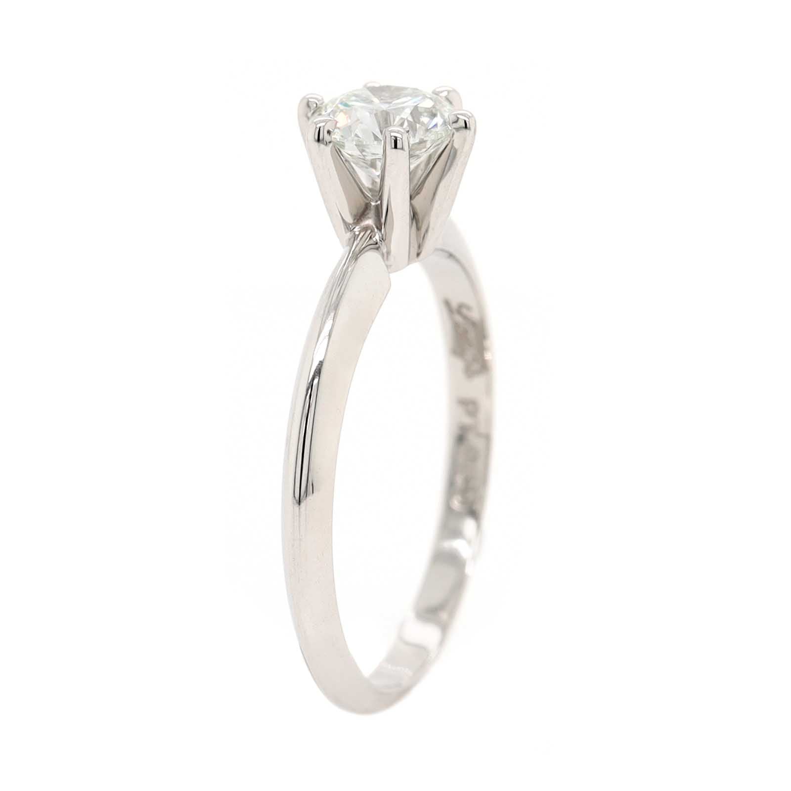 Platinum Round Diamond Solitaire Engagement Ring