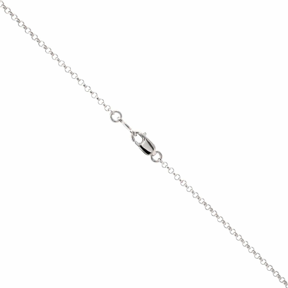 Sterling Silver Oval Diamond Locket Necklace