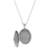 Sterling Silver Oval Diamond Locket Necklace
