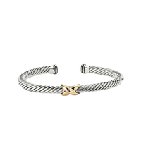 X Bracelet with Gold
