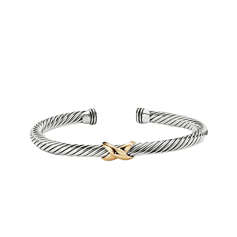 X Bracelet with Gold