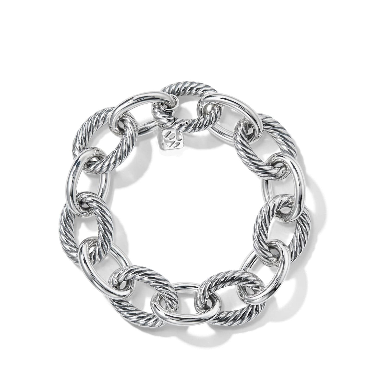 Oval Link Chain Bracelet in Sterling Silver, 17mm