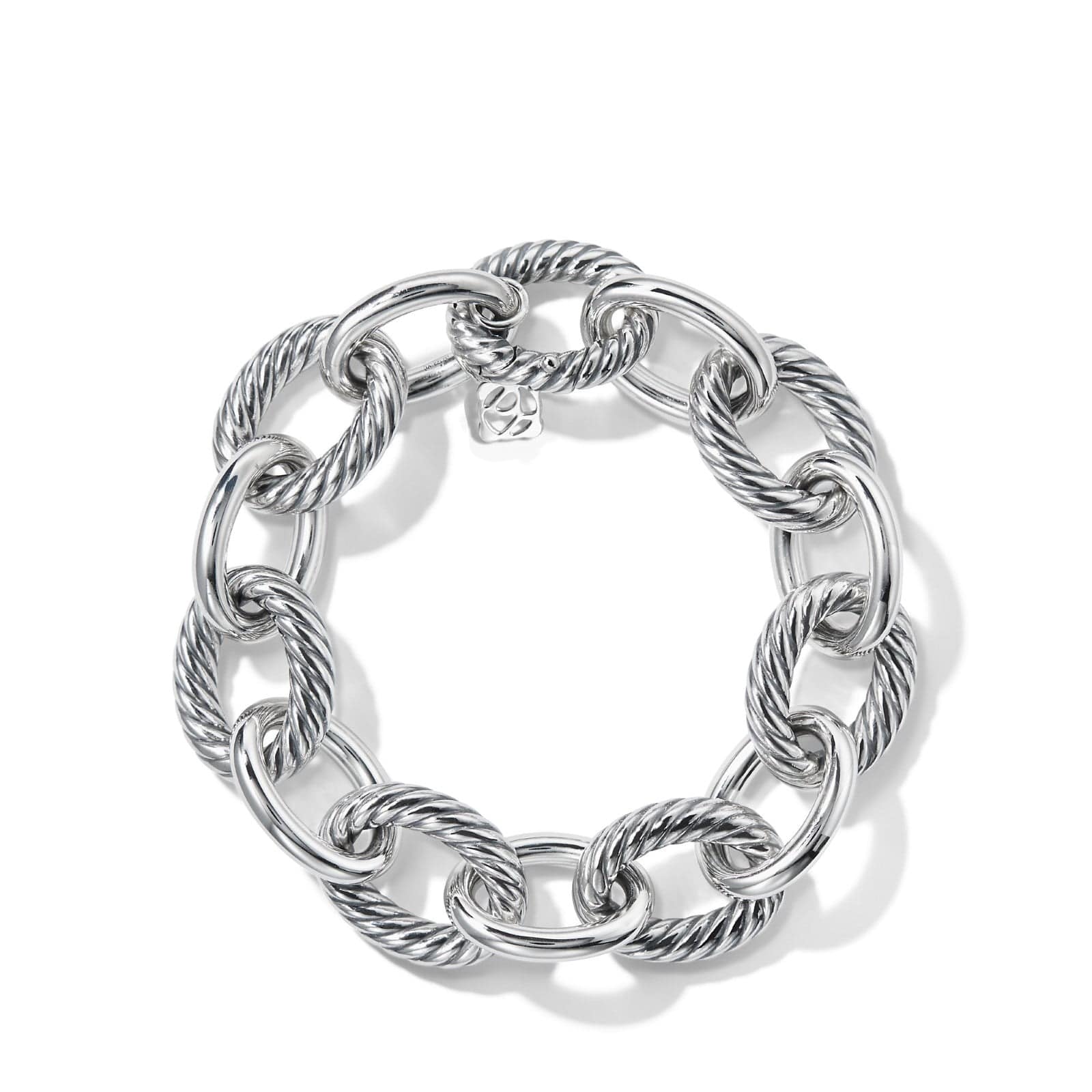 Oval Link Chain Bracelet in Sterling Silver, 17mm