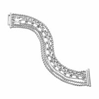 Multi Row Chain Bracelet Sterling Silver, 29mm