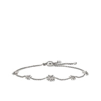 Petite Starburst Station Chain Bracelet with Pavé Diamonds